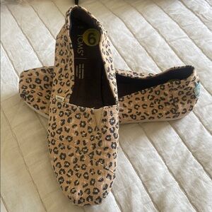 TOMS Leopard Print Slip-On Shoes